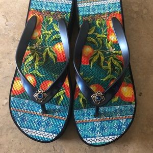 Blue flip flops